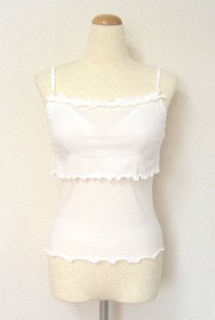 セール：カジュアル授乳服Baby-Zoo アウターキャミソール フリル付きタイプ/オフホワイトLL