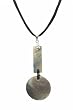Necklace - N225 - Long Shell hung on Black 16" Silk/Satin Cord + 2" Extension Chain
