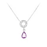 Willow Gold Eternal Amethyst Pear drop Diamond 14k White Gold Necklace