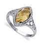 Sterling Silver Marquise Cut Citrine Gemstone Ring Size 7