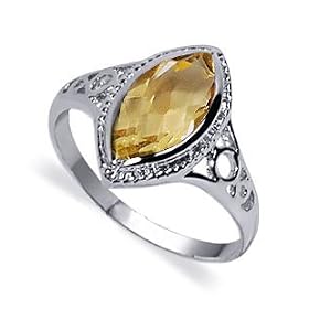 Buy Cute Sterling Silver Band Citrine Gemstone Ring by Gem Avenue