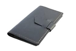 Rustic Leather Checkbook Cover, Black