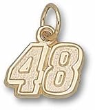 Jimmie Johnson Small Driver Number 48 3/8 Charm - 14KT Gold Jewelry