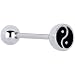 Surgical Steel Yin Yang Barbell Tongue Ring
