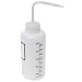 Vestil BTL-WN-16-LBL Narrow-Mouth Low Density Polyethylene (LDPE) Round Graduated Dispensing Wash Bottle with Label and Natural Cap, 16 oz Capacity, Translucent
