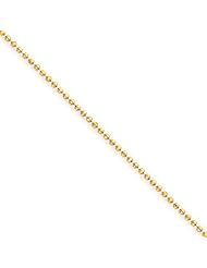 1.2mm Solid 14K Yellow Gold High Polish Classic Ball Link Chain Necklace 16" - 30" Available