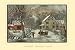 American Homestead Winter - 12x18 Framed Print in Gold Frame (17x23 finished)