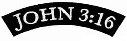 John 3:16 Patch Religious Embroidered Iron-On Christian Biker Rocker Emblem