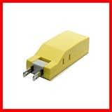 ヤザワ 【BLOCK TAP】コーナータップ型 耐トラ付1AC+2USB 黄 HC300YL2USB