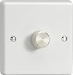 Varilight - 1 Gang 1 or 2 Way 400 Watt Push on/Push off Standard Dimmer Switch Classic White Plastic w - HQ3A