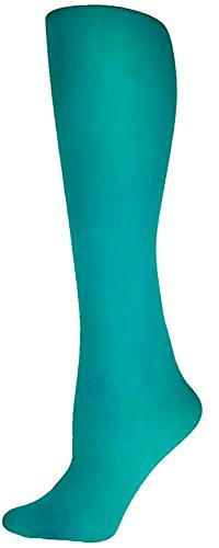 Foot Traffic Solid Opaque Microfiber Tights Peacock Women's One Size Fits 5'0'-5'8'
