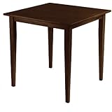 Winsome Wood Groveland Square Dining Table in Antique Walnut Finish