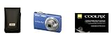 Nikon Coolpix S220 Digital Camera (Cobalt Blue) Digital Kit includes Nikon S Series Leather Case & 2 Year Extended Service Coverage.