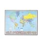 American Map 715723 Heritage full-color laminated political world map, black metal frame, 50wx39h