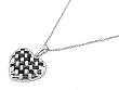 Sterling Silver CZ Necklaces - Heart - 16-18" (adjustable) Height: 20mm