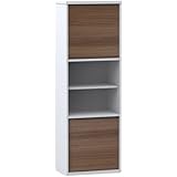 Liber-T 2-Door Bookcase 210303 from Nexera, White and Walnut
