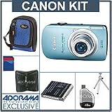 Canon PowerShot SD960 IS Compact Digital ELPH Camera Kit, Blue with 8GB SD Memory Card, Spare NB-4L Type Lithium-ion Battery, Camera Case, USB 2.0 SD Card Reader, Table Top Tripod, Digital Memory Case(4)