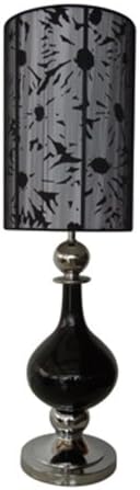 Elegant Designs LT1031-CHR Glazed Ceramic Table Lamp with Floral Shade