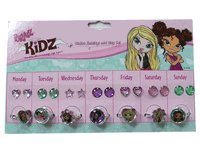 Bratz sticker earrings and rings set