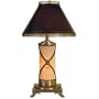Maitland-Smith Leather Brass and Snakeskin Stone Table Lamp