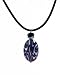 Necklace / Pendant - N85 - Natural Dyed Shell & Faceted Glass Bead - Oval Shape ~ Black, White, Brown and touch of Blue