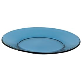 Anchor Hocking Presence 10-Inch Glass Dinner Plate - Denim Blue 6 Pack by Anchor Hocking