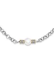 SS 14K Gold 9-9.5mm Freshwater Cult. Pearl 32in Vintage Style Necklace