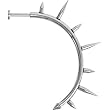14 Gauge Stainless Steel Spike Talon Labret - 3/8"