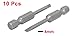 uxcell 10 Pcs 50mm Length Magnetic 4mm Width Slotted Tip Screwdriver Bits
