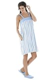 Jessica London Plus Size Striped shower wrap & bonus slippers by Dreams & Co