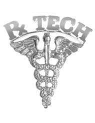 NursingPin - Pharmacy Technician Rx Tech Graduation Pin in Silver