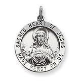 Sterling Silver Sacred Heart of Jesus Medal Pendant