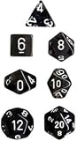 Chessex Dice: Polyhedral 7-Die Translucent Dice Set - Smoke with White