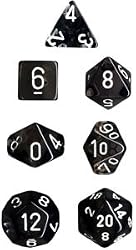 Chessex Dice: Polyhedral 7-Die Translucent Dice Set - Smoke with White