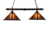 Rustic Lodge Van Erp Southwest Chandelier - 38L Van Erp Amber Mica 2 Lt Island