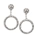 Rhodium Plated Oxidized Cobblestone Ball Post with