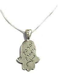 Sterling Silver Hamsa Hand Charm Necklace for Protection