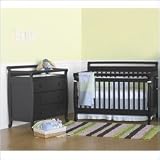 DaVinci Emily 4-in-1 Convertible Wood Baby Crib Set w, Toddler Rail in Ebony