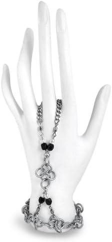 Crystalweave Chainmail Slave Bracelet in Black