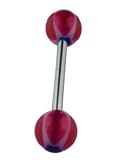 Red Acrylic Ball Tongue Ring - Red Tongue Ring
