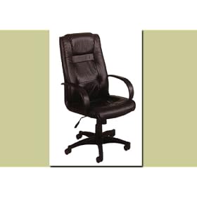 Executive Black All Real Leather Office Desk Chair with Gas Lift and Tilt Function
