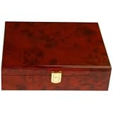 Quality Watch Storage Box for 10 Watches Burlwood Finish Extra Clearance