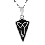 Sterling Silver Oxidized Celtic Triquetra Necklace