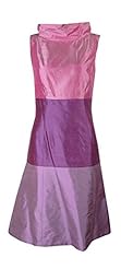 Colorblocking Polyester/Silk/Silk/Shantung Flared-Skirt  Dress