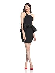 Cocktail High-Low-Hem Elastane/Polyamide/Polyester Sleeveless Peplum  Dress