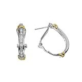 FOJO's Diamond in Sterling Silver Two Tone Hoop Earrings (1/3 ct. tw.)