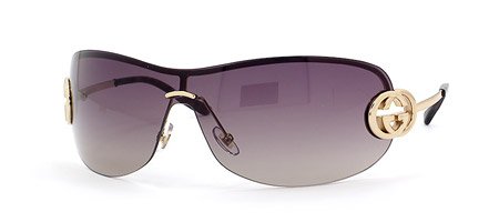 Click here to buy AUTHENTIC GUCCI 2773 S J5G GOLD METAL BROWN GRAY GRADIENT RIMLESS SHIELD SUNGLASSES.