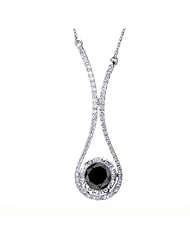 1.37ct Black &Vs Diamond Necklace 14k Gold