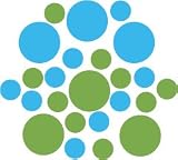 Set of 30 - Lime Green / Ice Blue Circles Polka Dots Vinyl Wall Graphic Decals Stickers