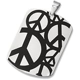 Stainless Steel Peace Sign Dog Tag Pendant